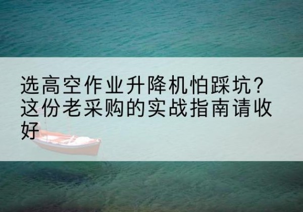 新沂高空作业升降机厂家推荐-选高空作业升降机怕踩坑？这份老采购的实战指南请收好