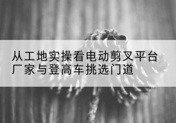 新沂电动剪叉升降平台厂家-从工地实操看电动剪叉平台厂家与登高车挑选门道